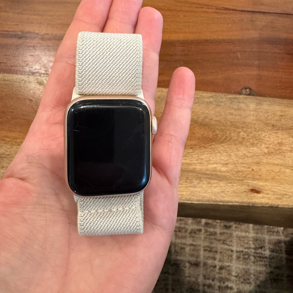 Apple Smartwatch with Cream Band